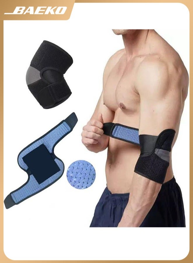 BAEKO Elbow Support, Elbow Brace, Adjustable Elbow Sleeve, Tennis Elbow Sleve, Arm Wrap Strap, Sleve for Elbow Sleeve for Gym - Image 1