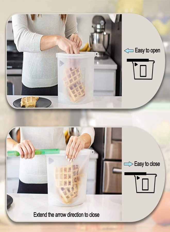 Tilak Venture Reusable Silicone Food Storage Bags, Airtight Seal Leakproof Microwave Dishwasher Freezer Oven Safe Food Preservation Storage Food Grade & BPA Free Bag - Pack of 3 (1000 ML) (3) - Image 5