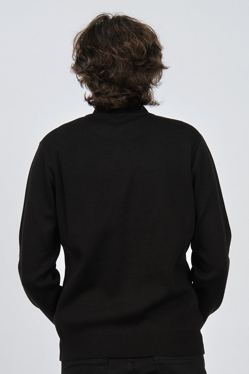 Ateş Triko Ateş Knitwear Men's Half Turtleneck Plain Sweater 6091024 Black  - Image 5
