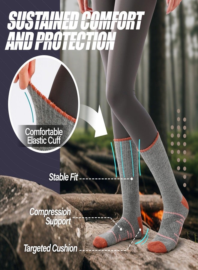 ANTSANG Merino Wool Socks for Men & Women Thermal Winter Hiking Warm Thick Athletic Crew Cozy Boot Work Gift Socks Stocking Stuffers 5 Pairs (Orange/Green/Blue/Black/Dark Grey A,L) - Image 3