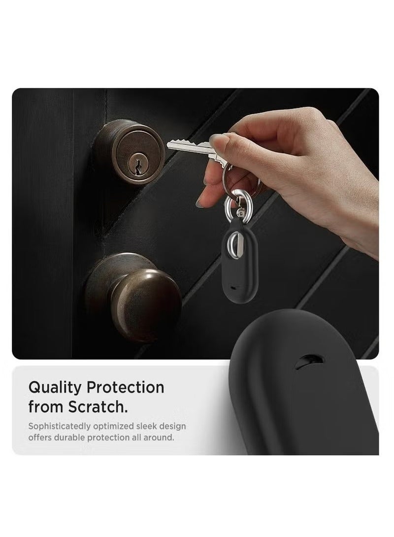 4-Pack Silicone Cases for Samsung Galaxy SmartTag2: Anti-Scratch, Shockproof, with Keychains (2 White + 2 Black). - Image 4