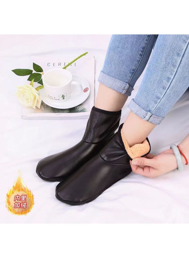 Adult Warm Socks For Women And Men Winter Fleece-lined Thickened Floor Socks Non-slip Bottom High-barred Leather Socks Waterproof Indoor Socks