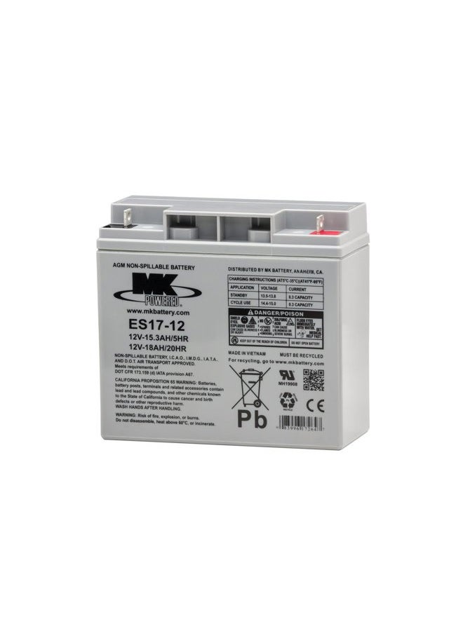 MK Battery بطاريات الطاقة ES17-12 12V 17Ah حمض الرصاص المغلقة - Image 1