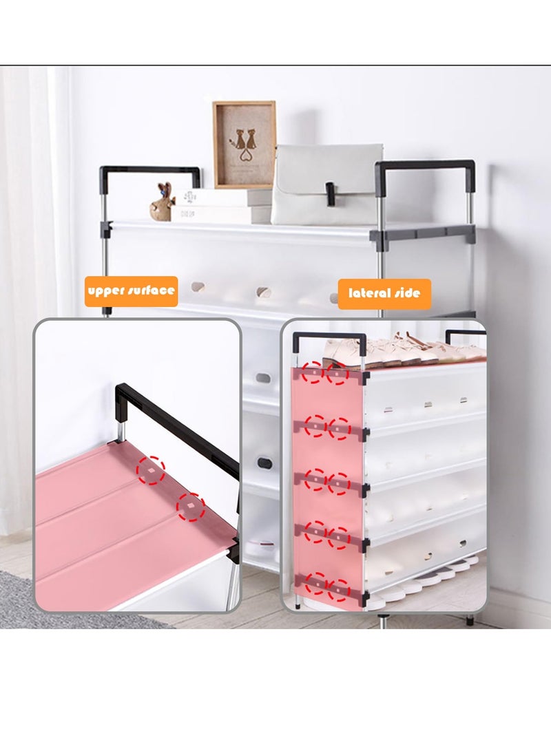 زيريفام رف الأحذية من 6 طوابق مع غطاء متطبق ، قوي وتوفير المساحة ، مناسب لخزانات الملابس والمدخلات وغرف النوم. يمكن للمواد المتينة استيعاب أحذية الرجال وأحذية النساء وأحذية الأطفال ، مع سعة أقصى من 36 أزواج ، مما يوفر حماية عملية للأحذية. - Image 3