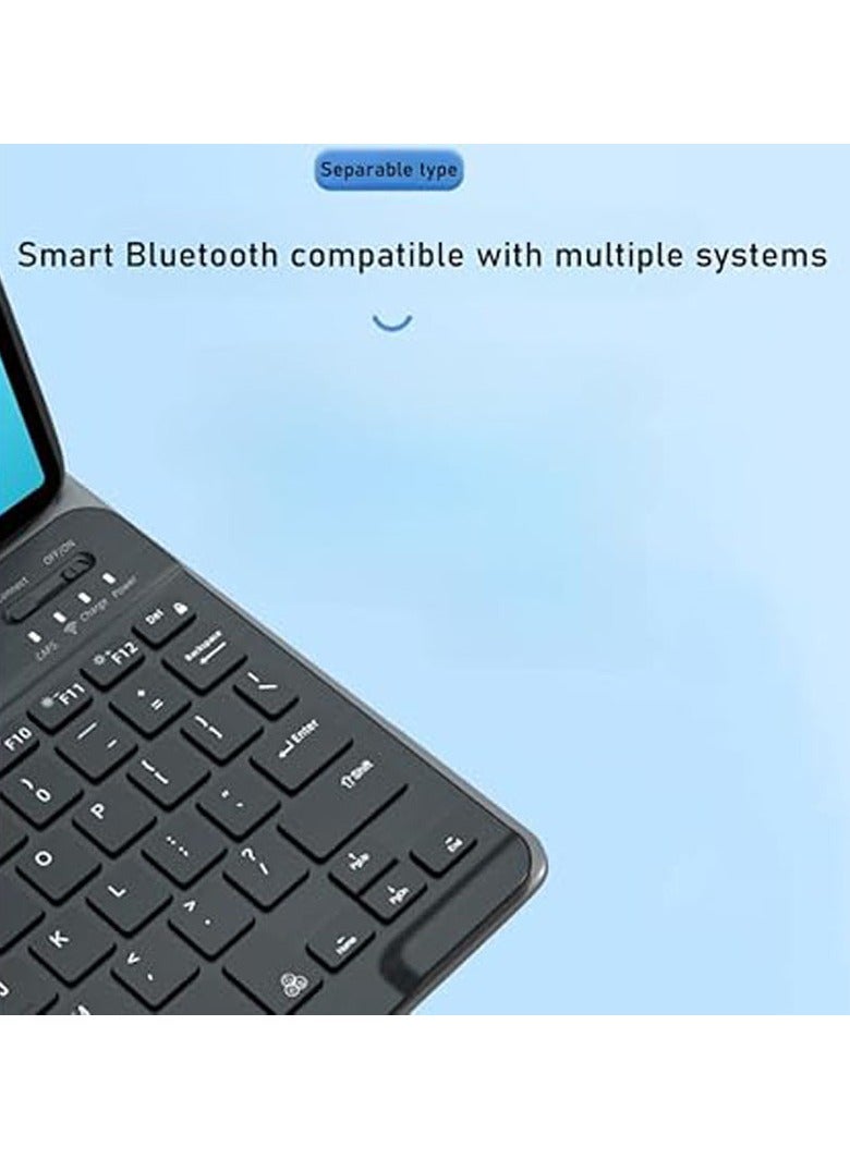 حافظة لوحة مفاتيح تعمل باللمس باللغتين العربية والإنجليزية متوافقة مع جهاز Samsung Galaxy Tab S6 Lite مقاس 10.4 بوصة لعام 2024، تحتوي على لوحة مفاتيح قابلة للفصل، وفأرة، وحافظة واقية مع فتحة للقلم. - Image 4