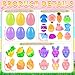OCTERIC 24Pcs Prefilled Easter Eggs with Stress Relief Toys Filled with Mochi Squishy Pop Bubble Fidget Keychains Easter Hunt Basket Stuffers Fillers Party Favors Classroom Prizes for Kids - Image 4