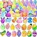 OCTERIC 24Pcs Prefilled Easter Eggs with Stress Relief Toys Filled with Mochi Squishy Pop Bubble Fidget Keychains Easter Hunt Basket Stuffers Fillers Party Favors Classroom Prizes for Kids - Image 2