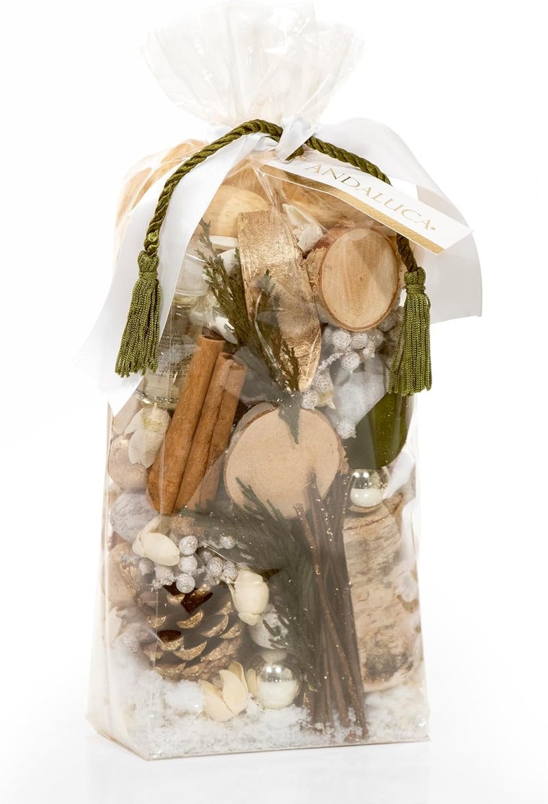 ANDALUCA Frosted Pine Winter Pinecone Fragrance Potpourri (Winter White) - Image 2