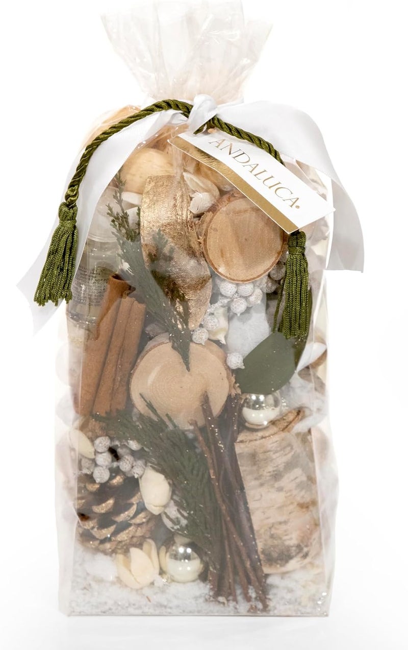 ANDALUCA Frosted Pine Winter Pinecone Fragrance Potpourri (Winter White) - Image 1