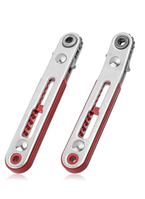 Mini Ratchet Wrench, 1/4 Inch Drive Ratcheting Screwdriver, Wrenches Elbow Head and Flat Head High Torque Offset Reversible Drive Handle for 1/4-Inch Hex Shank Drill, Screwdriver Bits, 2 Pcs