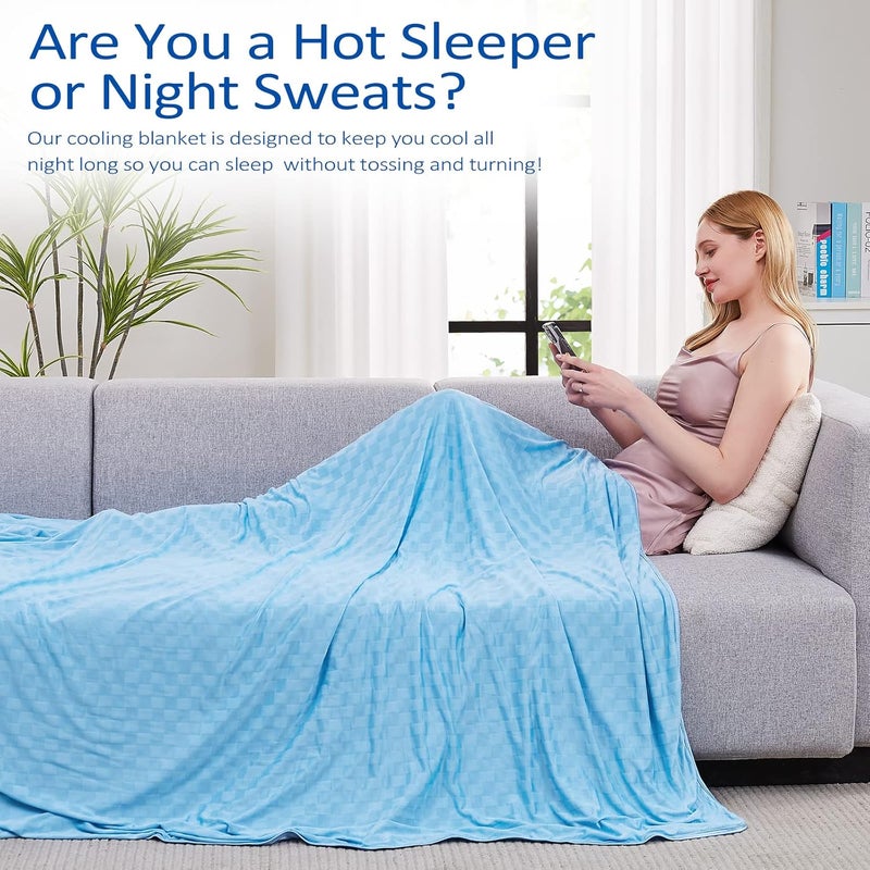 Topcee Cooling Blanket, Summer Cooling Blankets for Hot Sleepers, Arc-Chill Q-Max>0.5 Cool Fiber, Oeko-TEX 100% Certified, Soft, Breathable, Double-Side Bed Throw,Keep Cool for Adults Kids 90"x90" - Image 4