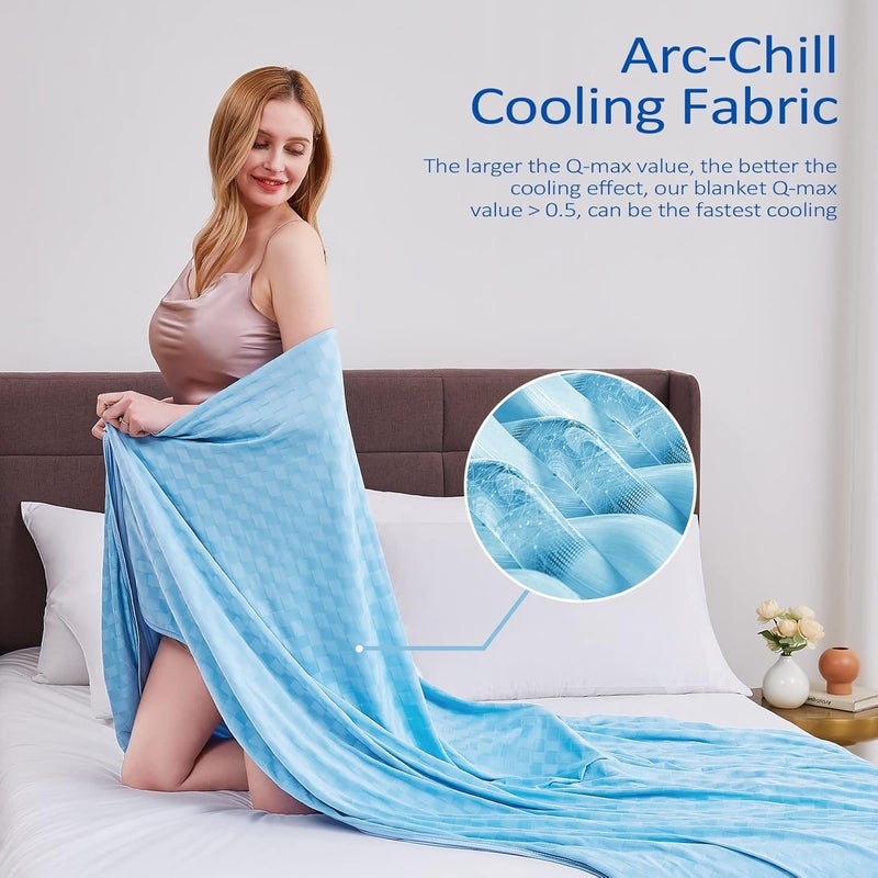 Topcee Cooling Blanket, Summer Cooling Blankets for Hot Sleepers, Arc-Chill Q-Max>0.5 Cool Fiber, Oeko-TEX 100% Certified, Soft, Breathable, Double-Side Bed Throw,Keep Cool for Adults Kids 90"x90" - Image 3