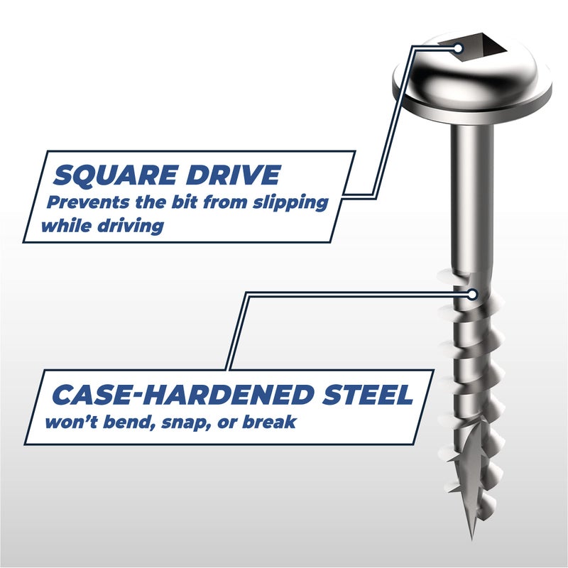 Kreg SML-C2-50 Zinc Pocket Screws, 2-Inch #8 Coarse Thread, Maxi-Loc Head (50 Count) - Image 5