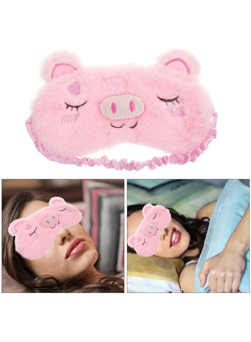 Cute Cartoon Plush Sleep Mask for Kids and Adults Soft Comfortable Light Blocking Eye Mask Elastic Sleeping Mask for Night Nap - Image 4