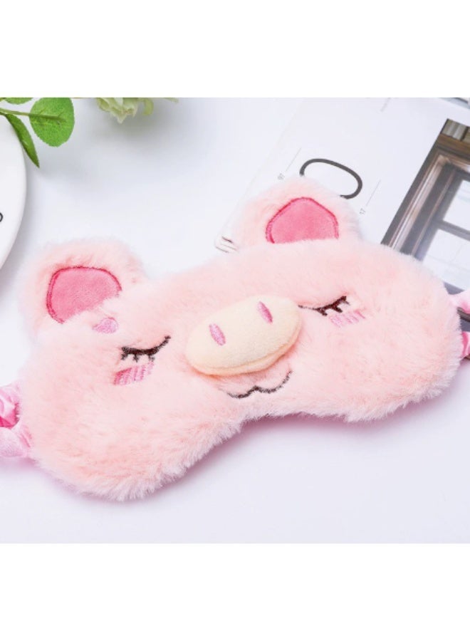 Cute Cartoon Plush Sleep Mask for Kids and Adults Soft Comfortable Light Blocking Eye Mask Elastic Sleeping Mask for Night Nap - Image 1