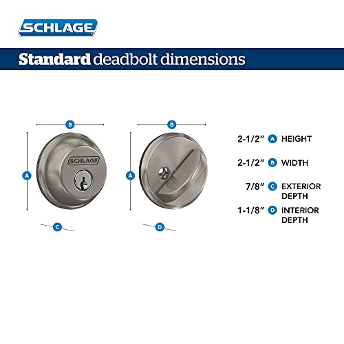 Schlage FB50 V Acc 505 605 Single Cylinder Deadbolt and Keyed Entry Accent Lever, Bright Brass - Image 2