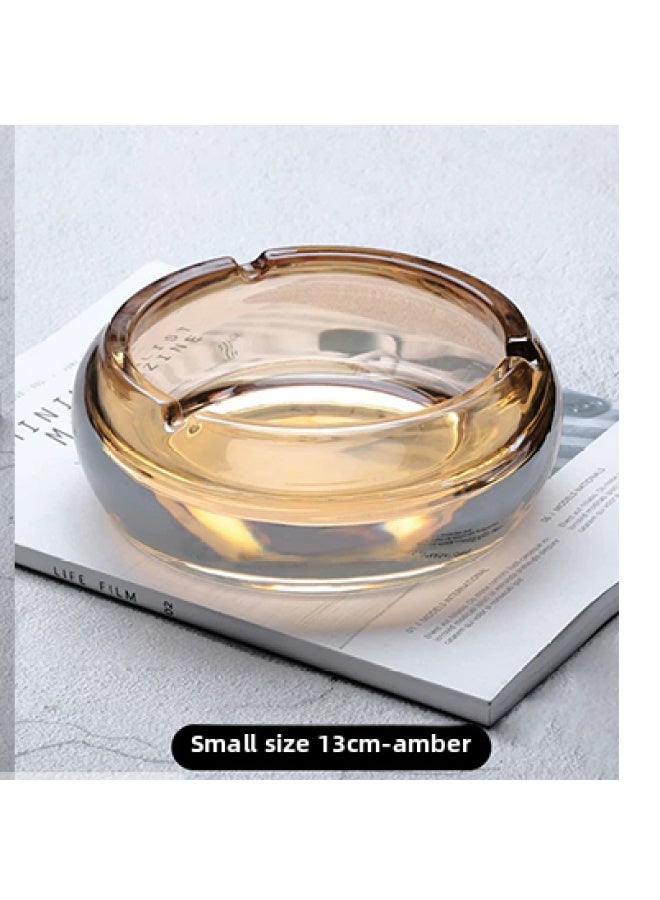 Glass Ashtray, Crystal Clear Heavy Duty Ash Tray Set for Indoor Outdoor Use - Modern Design with Cigarette Grooves, Polished Surface, Durable Home Office Patio Decor - Image 1