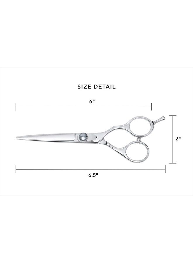Cricket S2 Elite Series 600 6 inch Shears Professional Stylist Barber Hair Cutting Scissors, Convex Edge, Swedish Steel - Image 3
