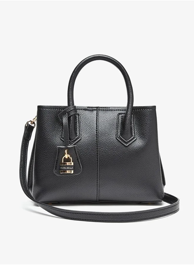 فلورا بيلا من شو إكسبرس Textured Tote Bag with Double Handle and Zip Closure