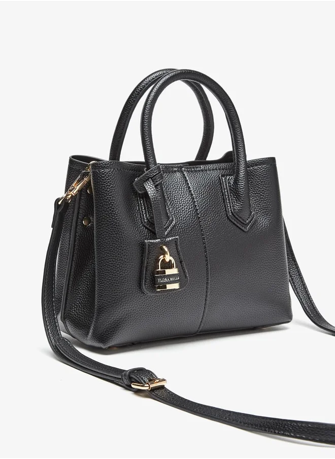 فلورا بيلا من شو إكسبرس Textured Tote Bag with Double Handle and Zip Closure