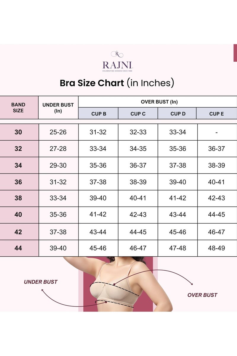 RAJNI Pack of 3 Women Bra 100% Cotton Breathable Non-Padded Double Layer Adjustable Straps Wire-free Plus Size  - Image 5