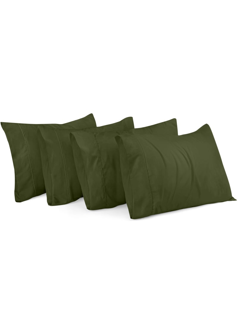Utopia Bedding Utopia Bedding Queen Pillow Cases - 4 Pack - Envelope Closure - Soft Brushed Microfiber Fabric - Shrinkage and Fade Resistant Pillow Covers Queen Size 20 X 30 Inches (Queen  Olive)  - Image 1