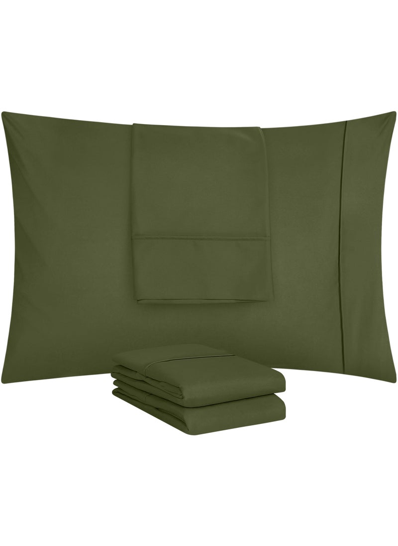 Utopia Bedding Utopia Bedding Queen Pillow Cases - 4 Pack - Envelope Closure - Soft Brushed Microfiber Fabric - Shrinkage and Fade Resistant Pillow Covers Queen Size 20 X 30 Inches (Queen  Olive)  - Image 5