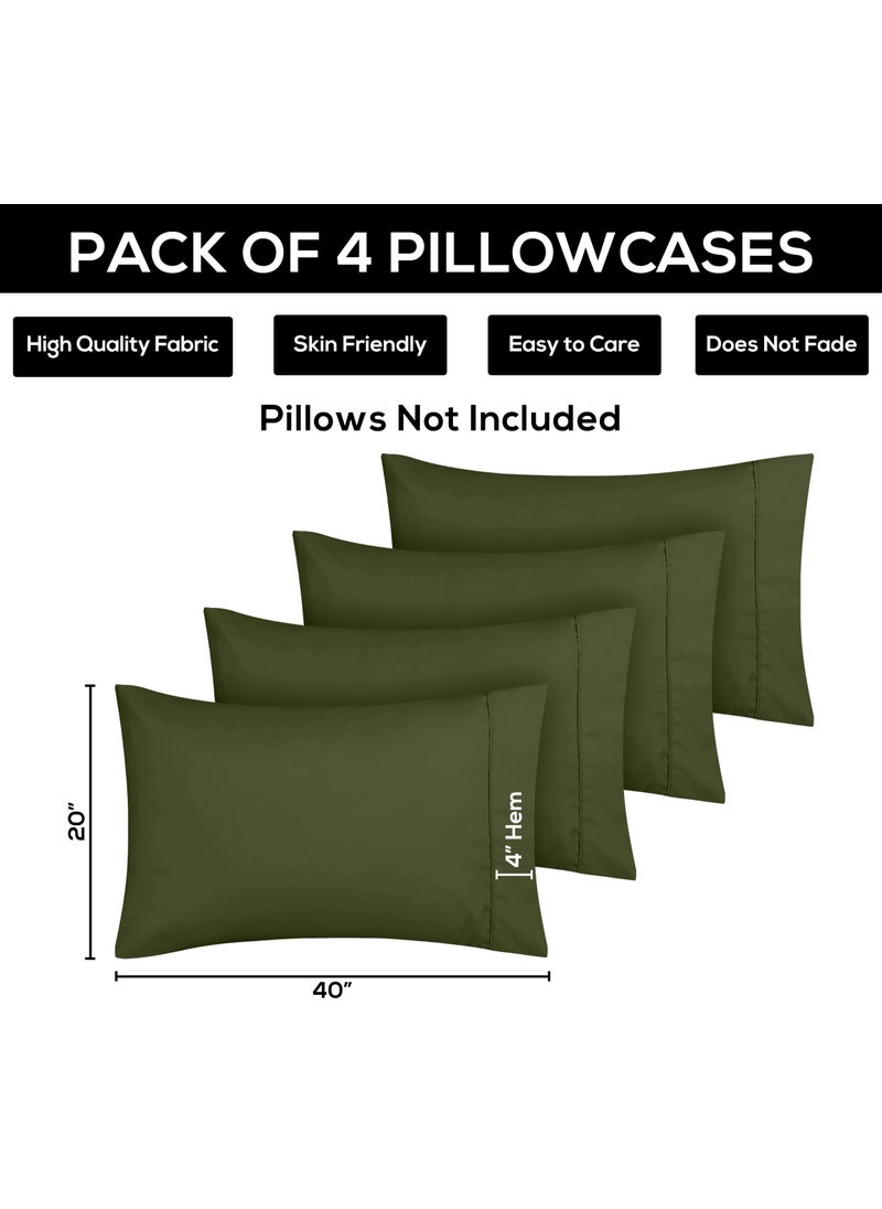 Utopia Bedding Utopia Bedding Queen Pillow Cases - 4 Pack - Envelope Closure - Soft Brushed Microfiber Fabric - Shrinkage and Fade Resistant Pillow Covers Queen Size 20 X 30 Inches (Queen  Olive)  - Image 3