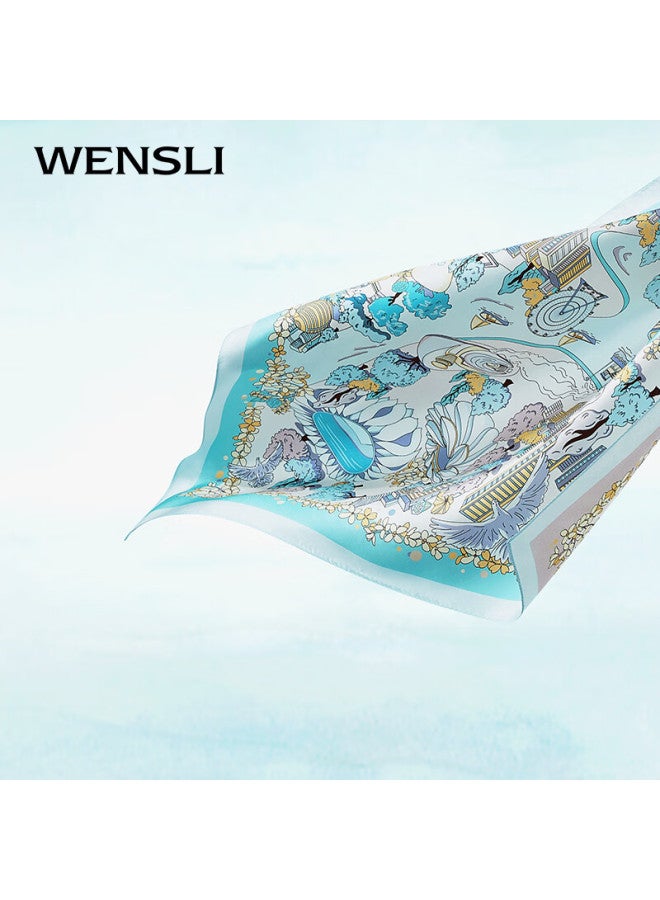 Wanshili Silk Scarf, Mulberry Silk Square Scarf For Women, Gift For Mom, Silk And Porcelain Gift Set - Asian Fragrance - Image 2