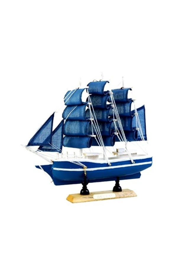 Wooden sailing ship model for decoration 24cm - Image 3