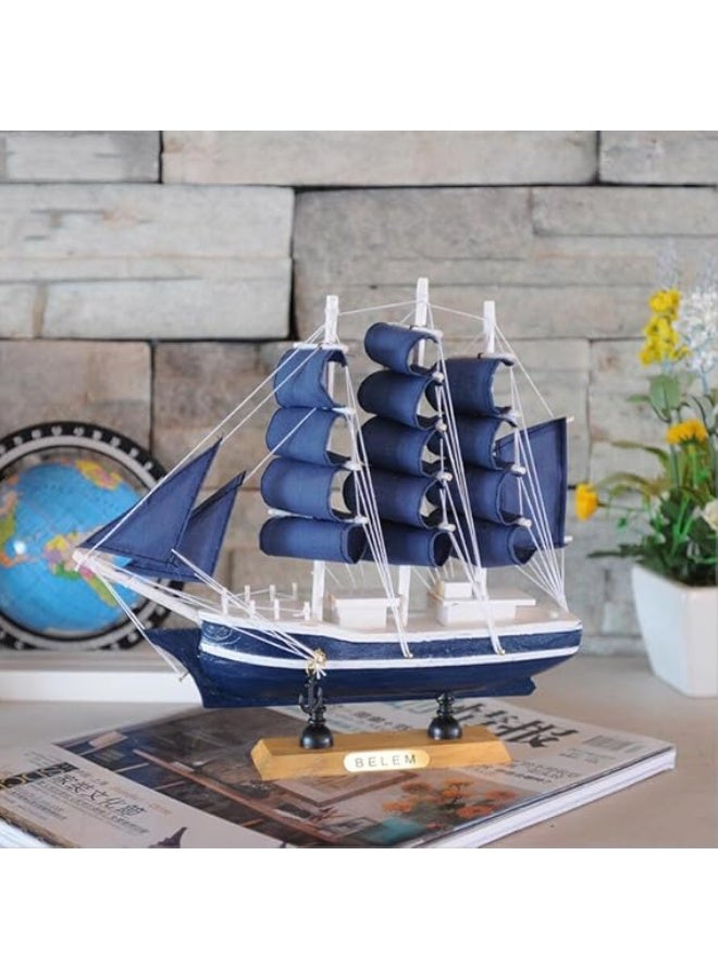 Wooden sailing ship model for decoration 24cm - Image 2