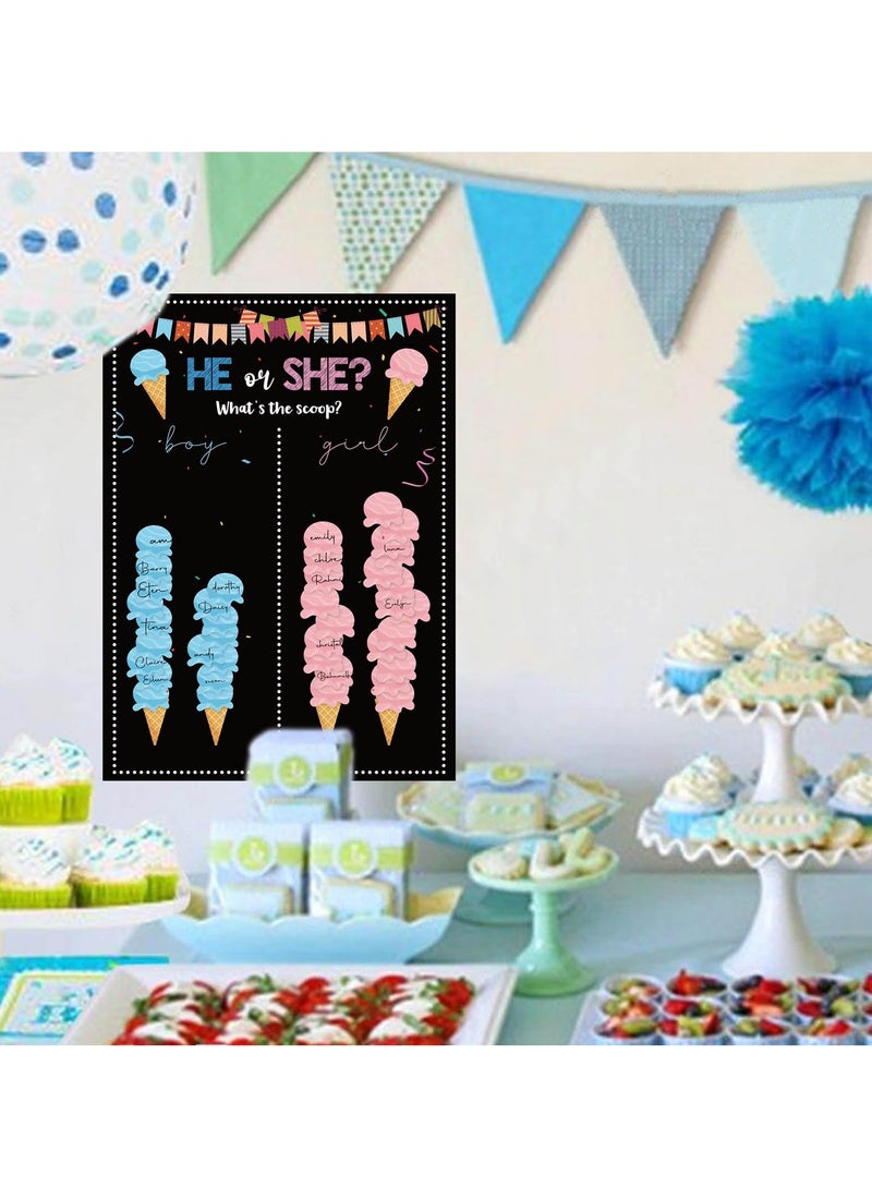 Barakah Baby Gender Reveal Board, Party Supplies Kit with Decorations Games Gender Reveal Voting Poster Board with Stickers, Chalkboard Design Party Games Kit (Bee) - Image 5