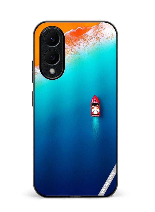 VR CREATIVE Protective Case Cover For Samsung Galaxy S25 Edge Boat Design Multicolour