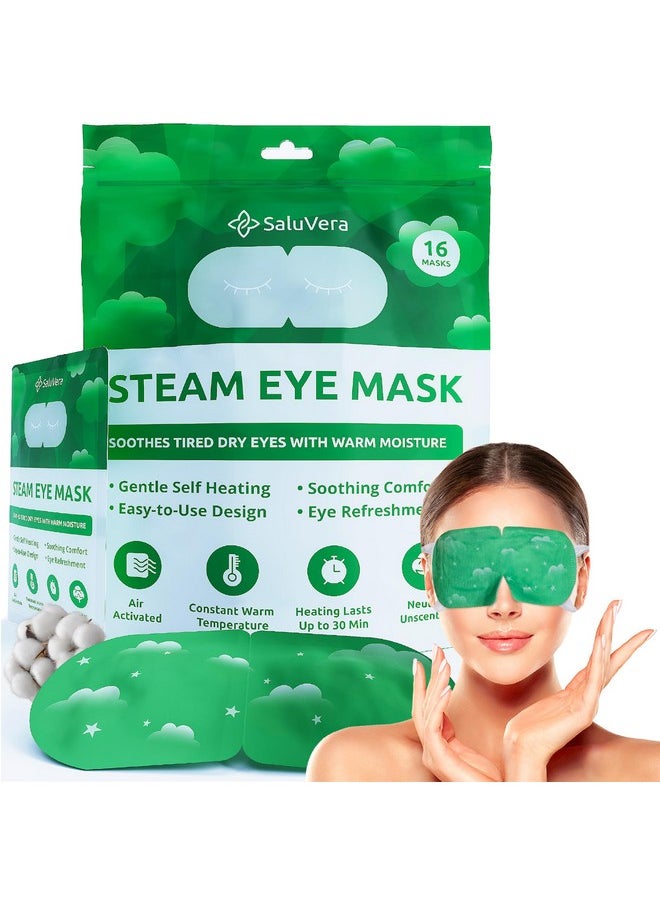 SaluVera SaluVera Steam Eye Mask for Dry Eyes, Self Heating Eye Compress for Dry Eyes, Soothe and Relax with 40-50 min Spa Eye Mask, Eye Steam Mask, Warm Eye Mask, Self Warming Eye Mask for Well-Being (16pcs)  - Image 1