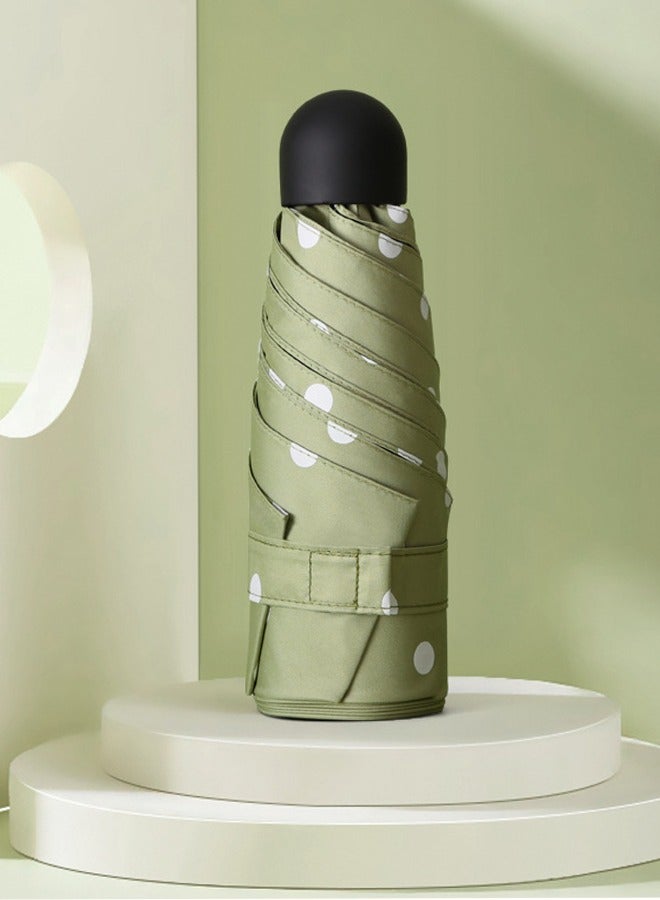 Travel Umbrella Portable Automatic Umbrella Rainproof And Windproof UPF 50+ UV Protection Umbrella Travel Umbrella Compact Automatic Opening And Closing Umbrella Unisex 6 Ribs Green - Image 1