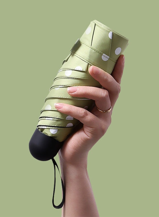 Travel Umbrella Portable Automatic Umbrella Rainproof And Windproof UPF 50+ UV Protection Umbrella Travel Umbrella Compact Automatic Opening And Closing Umbrella Unisex 6 Ribs Green - Image 3