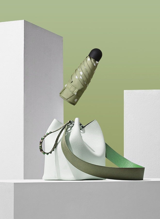 Travel Umbrella Portable Automatic Umbrella Rainproof And Windproof UPF 50+ UV Protection Umbrella Travel Umbrella Compact Automatic Opening And Closing Umbrella Unisex 6 Ribs Green - Image 2