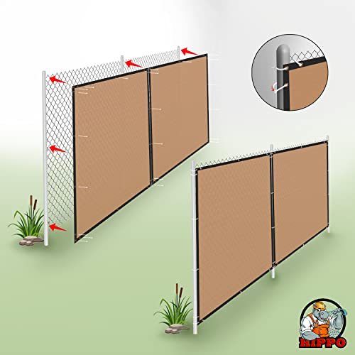 HIPPO - Privacy Screen Fence Heavy Duty Shade Net with Polyester Band, Brass Eyelets & Tie Cords (Sand, 1.5 mt X 4 mt) - Image 5