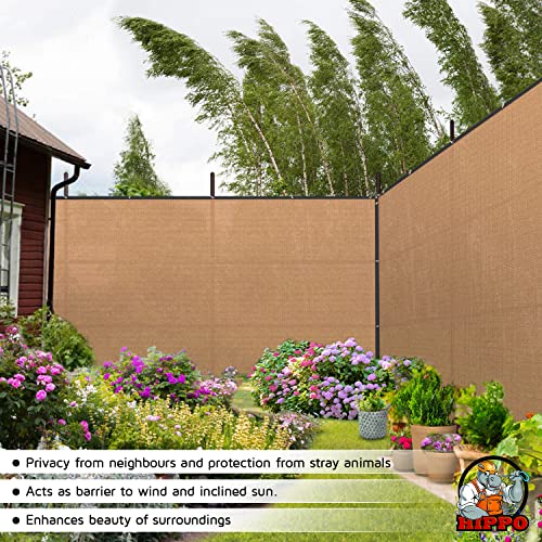 HIPPO - Privacy Screen Fence Heavy Duty Shade Net with Polyester Band, Brass Eyelets & Tie Cords (Sand, 1.5 mt X 4 mt) - Image 3