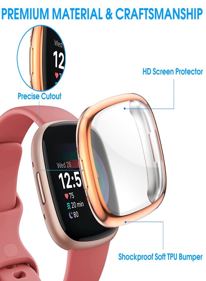Tiorecime 10 Pack Screen Protector Case for Fitbit Sense 2/Versa 4, Shockproof Soft TPU Cover, All-Around Scratch Resistant Protective Case Compatible with Versa 4/Sense 2 Smartwatch - Image 2
