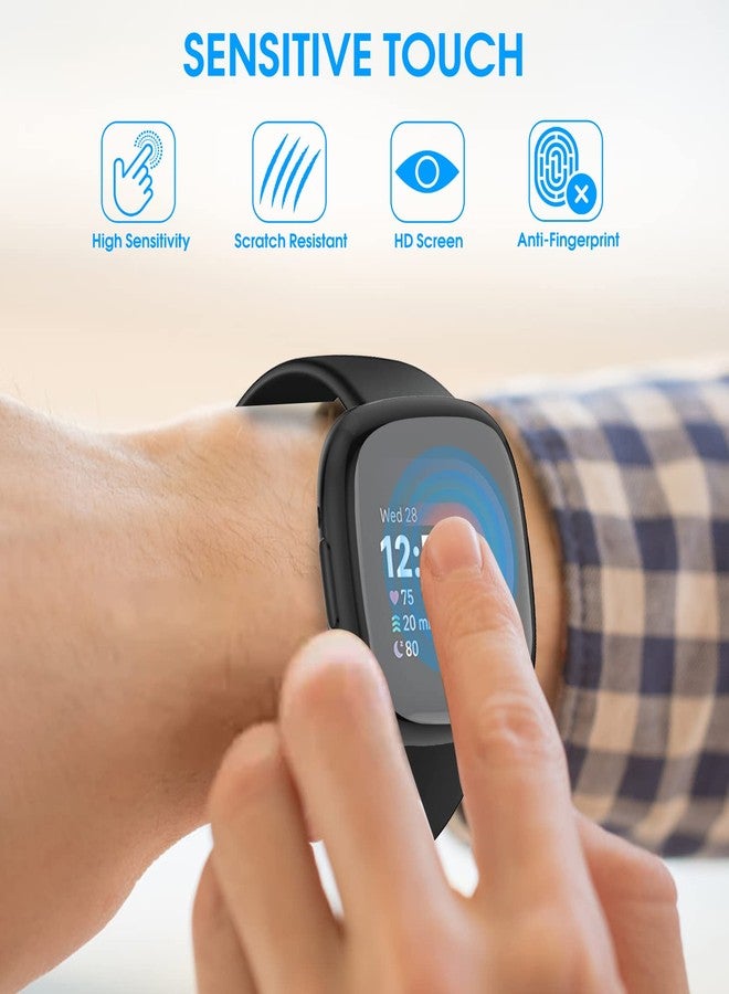 Tiorecime 10 Pack Screen Protector Case for Fitbit Sense 2/Versa 4, Shockproof Soft TPU Cover, All-Around Scratch Resistant Protective Case Compatible with Versa 4/Sense 2 Smartwatch - Image 3