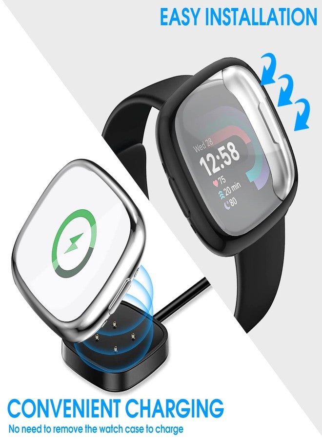 Tiorecime 10 Pack Screen Protector Case for Fitbit Sense 2/Versa 4, Shockproof Soft TPU Cover, All-Around Scratch Resistant Protective Case Compatible with Versa 4/Sense 2 Smartwatch - Image 5