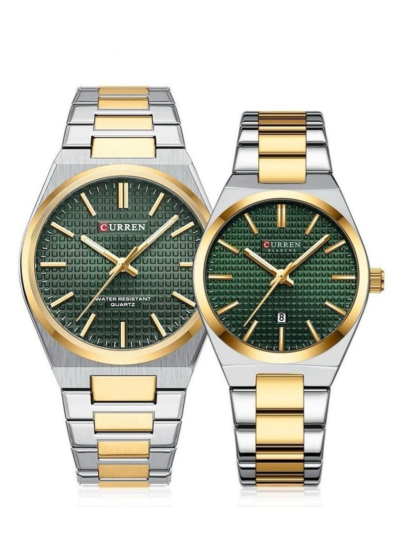 كارين طقم ساعة زوجية Curren 8439 من الفولاذ المقاوم للصدأ - Image 1