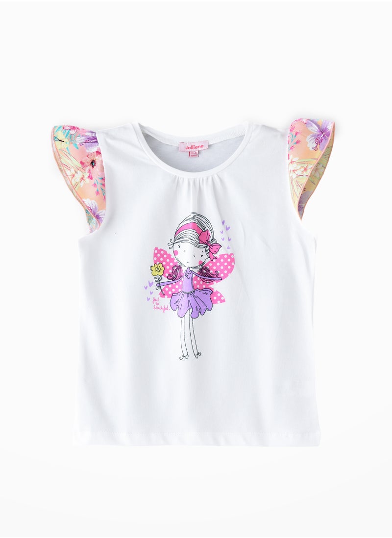 Jelliene Sunshine Squad: Girls' Comfy Cotton Tees Playful & Summer Fun  - Image 1