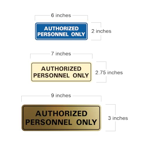 All Quality Standard AUTHORIZED PERSONNEL ONLY Wall or Door Sign Secure Access Control Easy Installation BlackGold Medium 2 Pack - Image 3