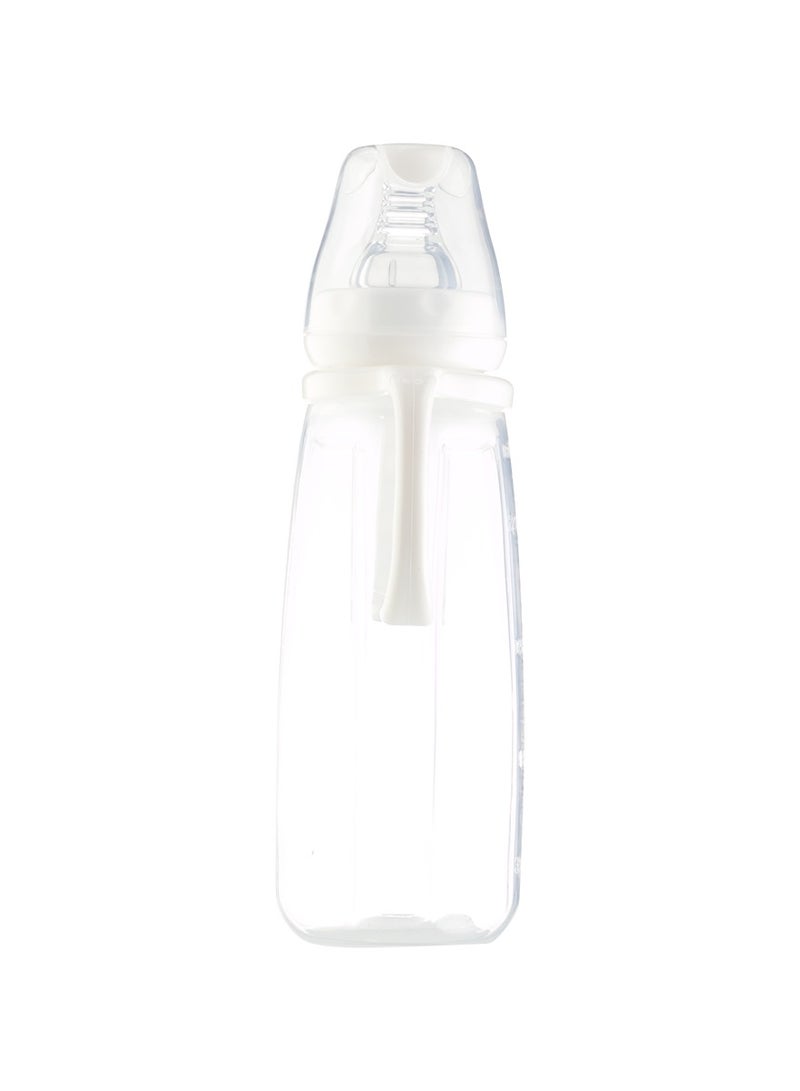 BABY ZONE Baby Zone Baby Feeding Bottle with Double Handles and Transparent Cap – 240ml – White - Image 3