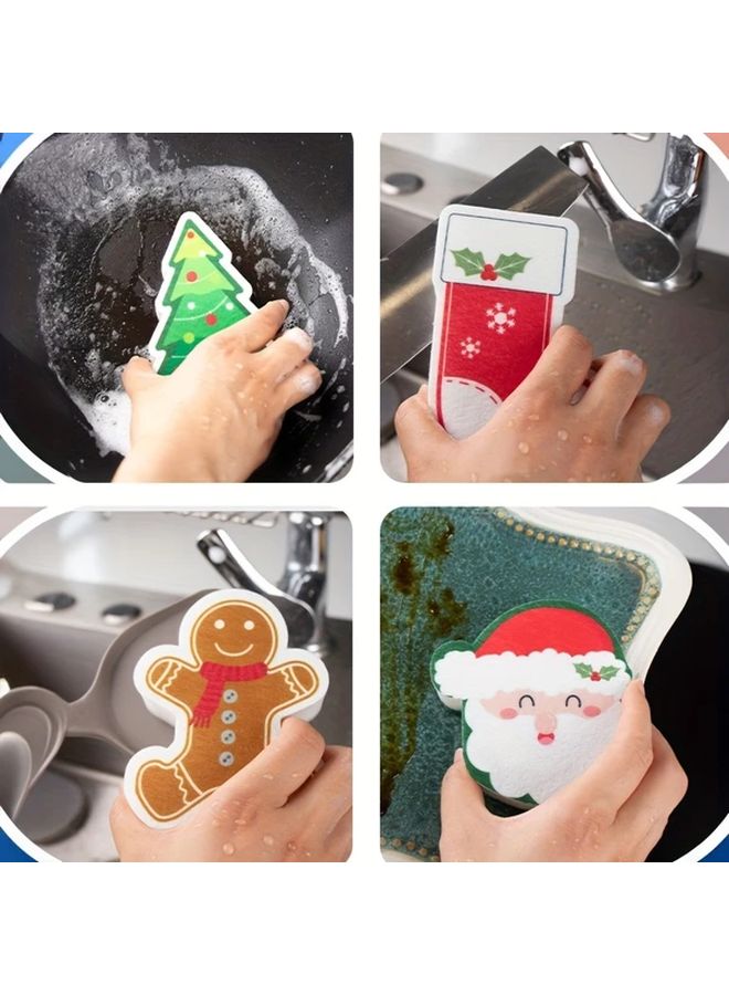 Gingerbread Man Heavy Duty Double Sided Dish Sponges with Hanging Loop - Image 3