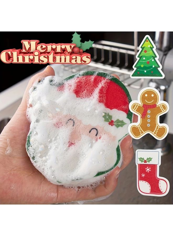 Gingerbread Man Heavy Duty Double Sided Dish Sponges with Hanging Loop - Image 4
