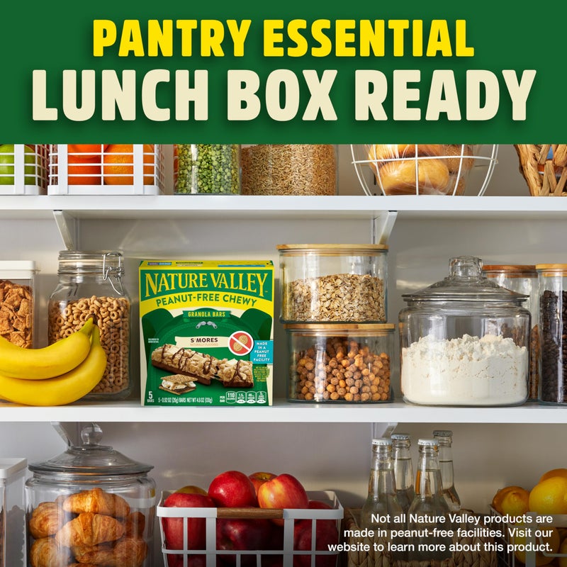 Nature Valley ألواح جرانولا chewy خالية من الفول السوداني من Nature Valley، سموورز، مصنوعة في منشأة خالية من الفول السوداني، 5 ألواح، 4.6 أونصة - Image 5