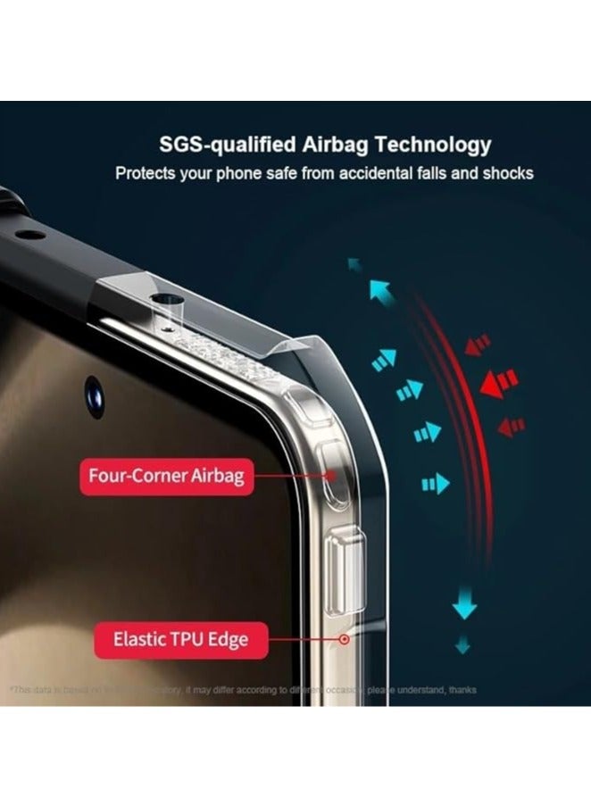 عام الغطاء متوافق مع Samsung Galaxy Z Fold 6، 【حماية الوسادة الهوائية】 إطار TPU ناعم حماية للكاميرا متوافق مع حالة مقاومة للصدمات لـ Samsung Galaxy Z Fold 6 - Image 3